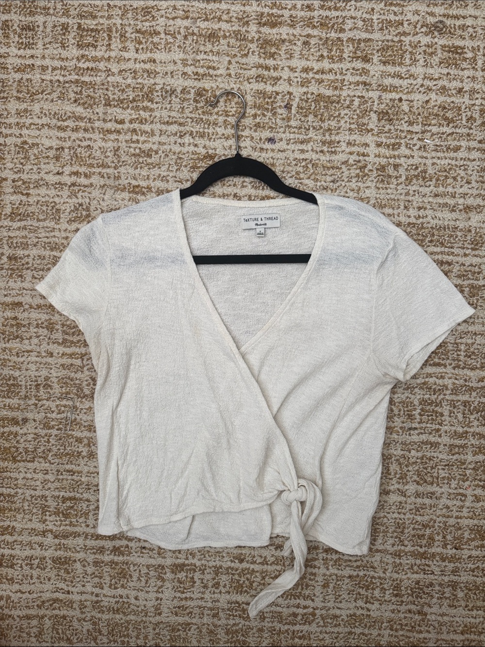 Madewell Cream Wrap Tie Cropped Camisole